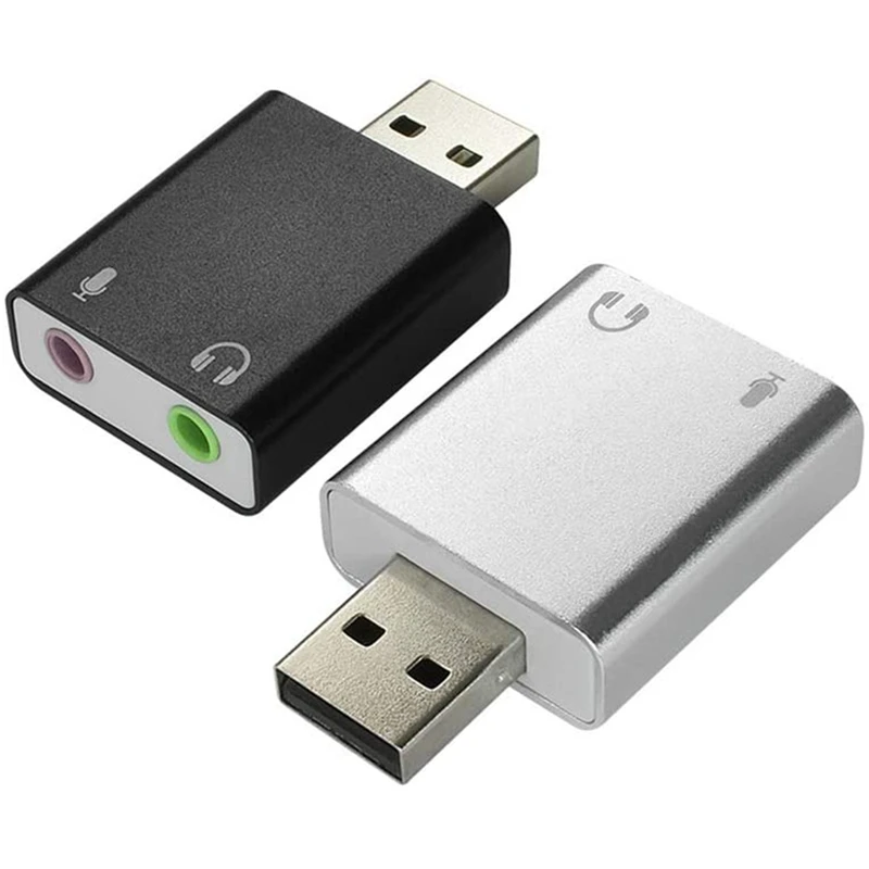 2 шт./упаковка внешний стерео-Звуковой адаптер с разъемом для наушников 3 5 мм и