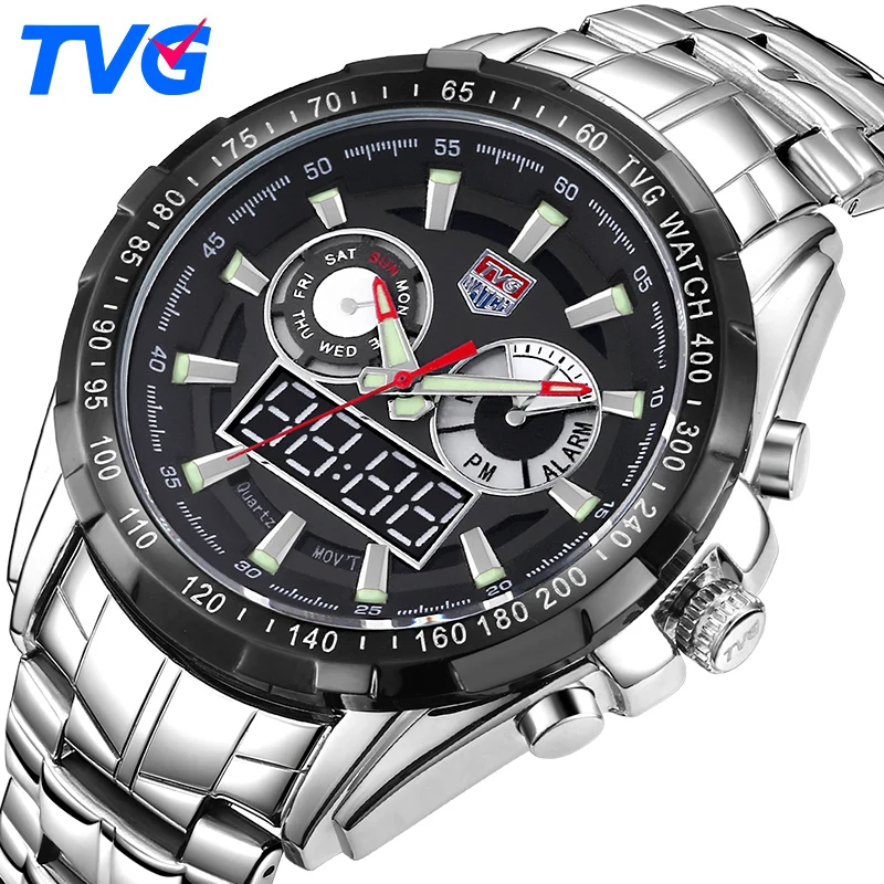 Top Brand Military Digital Watches TVG 579 LED Watch Man Alarm Week Waterproof WristWatch Clock Luminous Relogio Masculino
