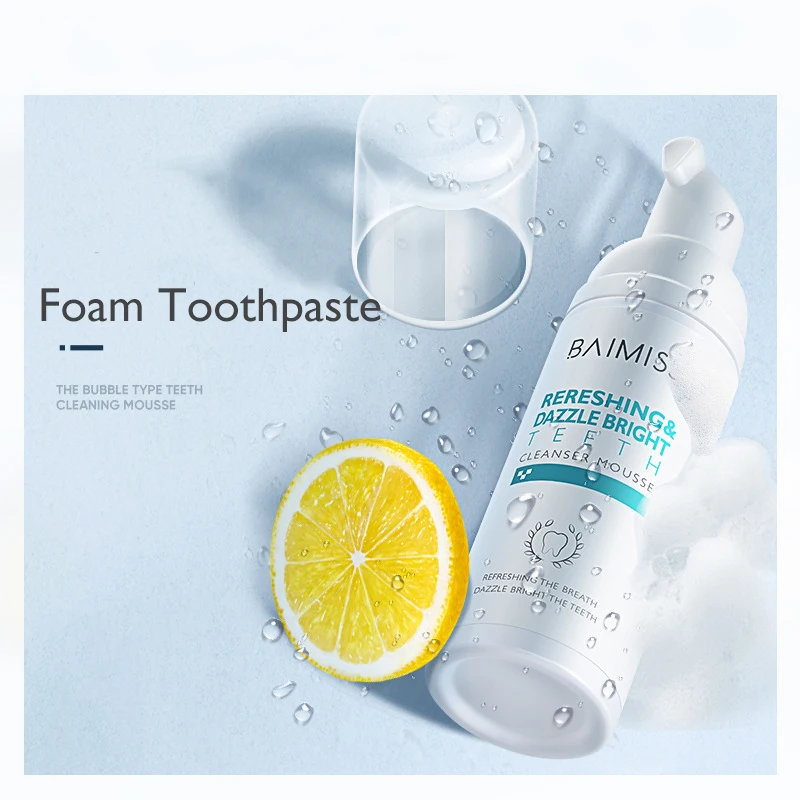 New Fresh Shining Tooth-Cleaning Mousse Toothpaste Teeth Whitening Oral Hygiene Removes Plaque Stains Bad Breath Dental Tool