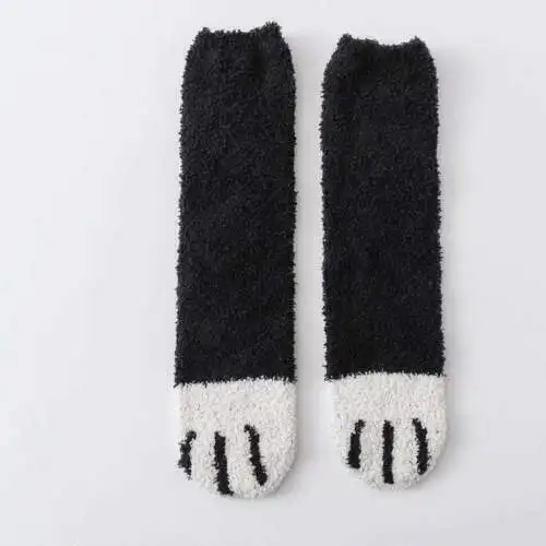 Зимние теплые мягкие носки-тапочки с когтями для новорожденных мальчиков и девочек - Цвет: Черный