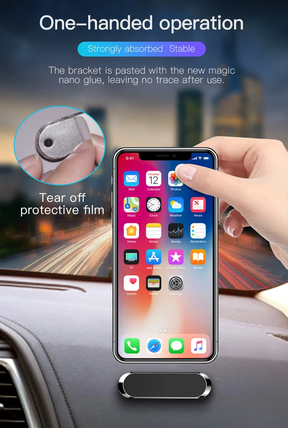 !ACCEZZ 1 Set Car Phone Holder Magnetic For iphone X Samsung Huawei Xiaomi Metal Magnet Mobile Phone Car Mount Stand GPS Bracket (11)