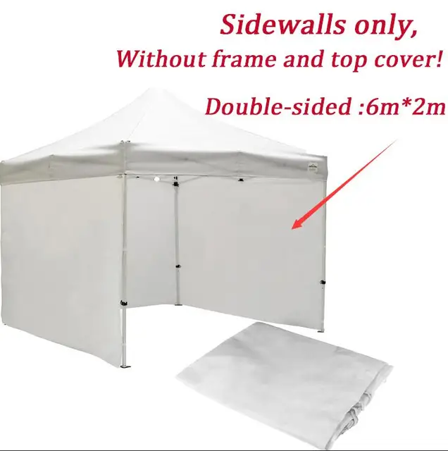 1Pcs Outdoor Gazebo Oxford Cloth Side Panel Folding Replacement Sidewall Tent for Garden BBQ Party No Frame Tent Accessories White sidewall 6mx2m