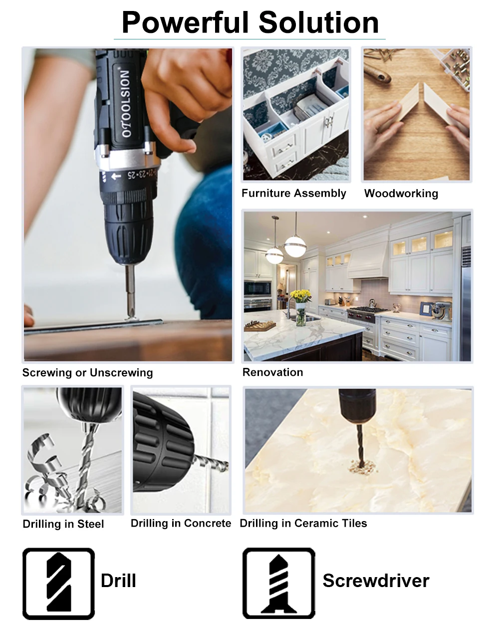 25+1 Torque 25V Electric Drill Cordless Drill Power Tools Drill Electric Hand Drill Cordless Electric Screwdriver +Tool Box (4)