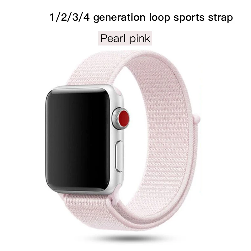 Sport Loop For Apple Watch Band Strap Apple Watch 4 Band 44mm 40mm Band 42mm 38mm Nylon Bracelet Watchband Series 3 2 1 4 - Цвет: pearl pink