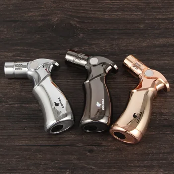 

COHIBA Metal Cigar Lighter Windproof 4 Jet Flame Torch Lighters Cigarette Refill Butane Gas Gun Smoking Lighter