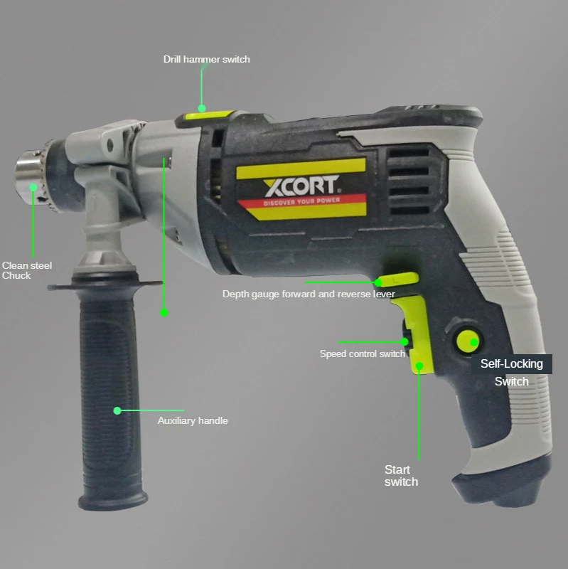 13mm impact drill two stage deceleration high power speed control hand  electric drill electric hammer pick|Electric Drills| - AliExpress