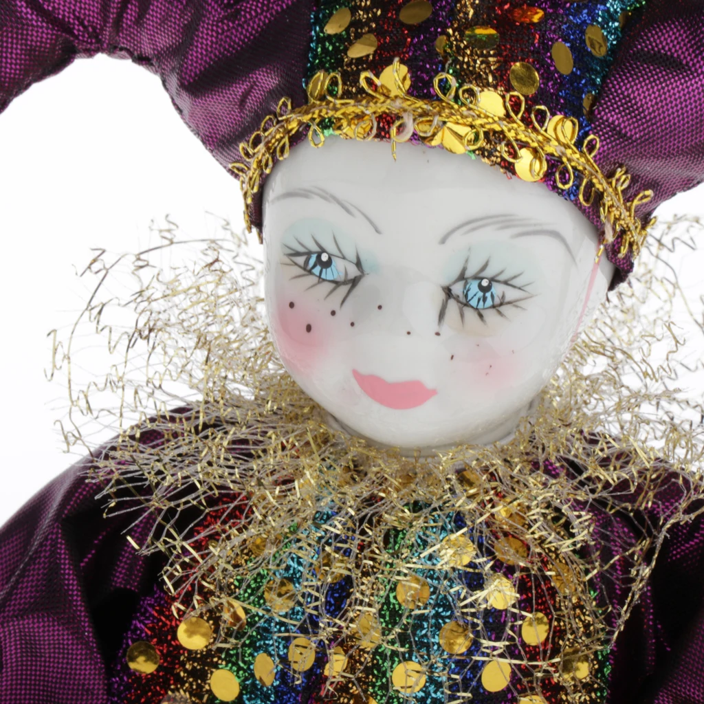 16cm Porcelain Triangel Doll Small Clown Doll Funny Clown Model Figurines Souvenirs Crafts