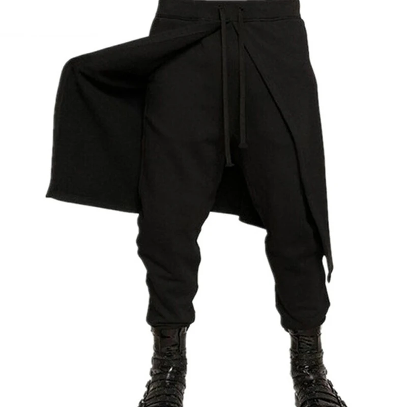 

2023 Punk Pants Men Fashion Long Casual Pants Personality Stitching Loose Sweatpants Plus Size