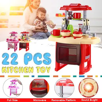 

Miniature Pretend Play Food Children Tableware Kitchen Toy Simulation Cooking Tableware Set Girl Toys Children's Gift Red/ Pink