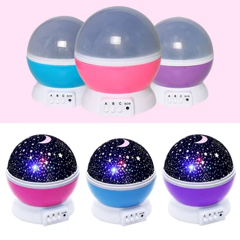 

Bedroom Romantic LED Starry Night Sky Projector Lamp Rotating Star Light Small Night Lamp Lamps For Night Table