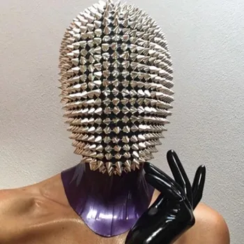 

Studded Spikes Full Face Mask Jewel Margiela Protection Mouth Mask Cover Halloween Cosplay Funny Mask for face Mascarillas