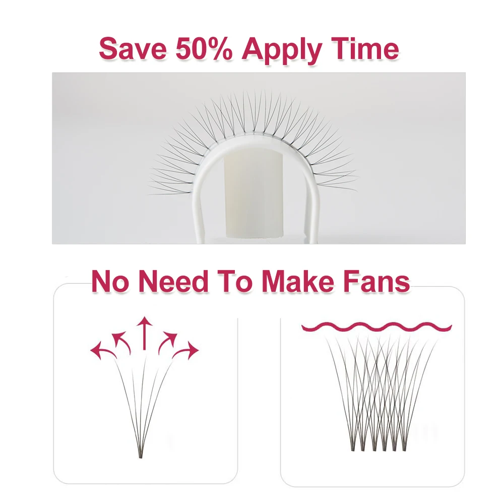 Yelix 5 cases/lot premade volume fans 2D 3D 4D 5D individual lashes extension short root pre-made fans eyelashes extension