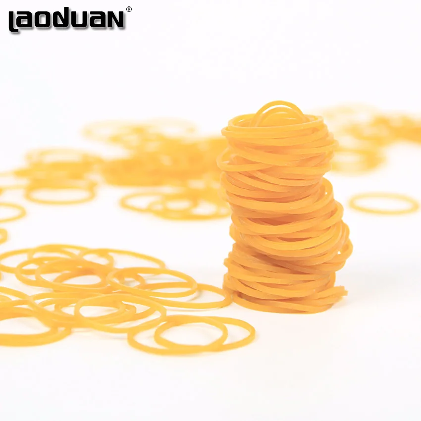 100 PCS Rubber Yellow Elastic Hair Bands Diameter 2.8 cm Bovine tendon hair ornaments