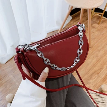 

Two-piece Women Crossbody Bags PU Leather Fashion Shoulder Bags for Women 2020 Chain Design Luxury Hand Bag Female Travel