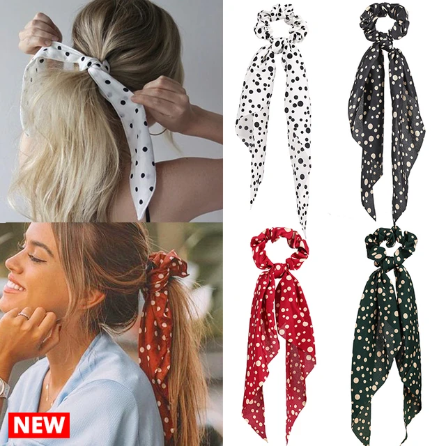Cintas elásticas para para mujer, cintas para el pelo largas en 4 colores, en negro y accesorios para el cabello - AliExpress
