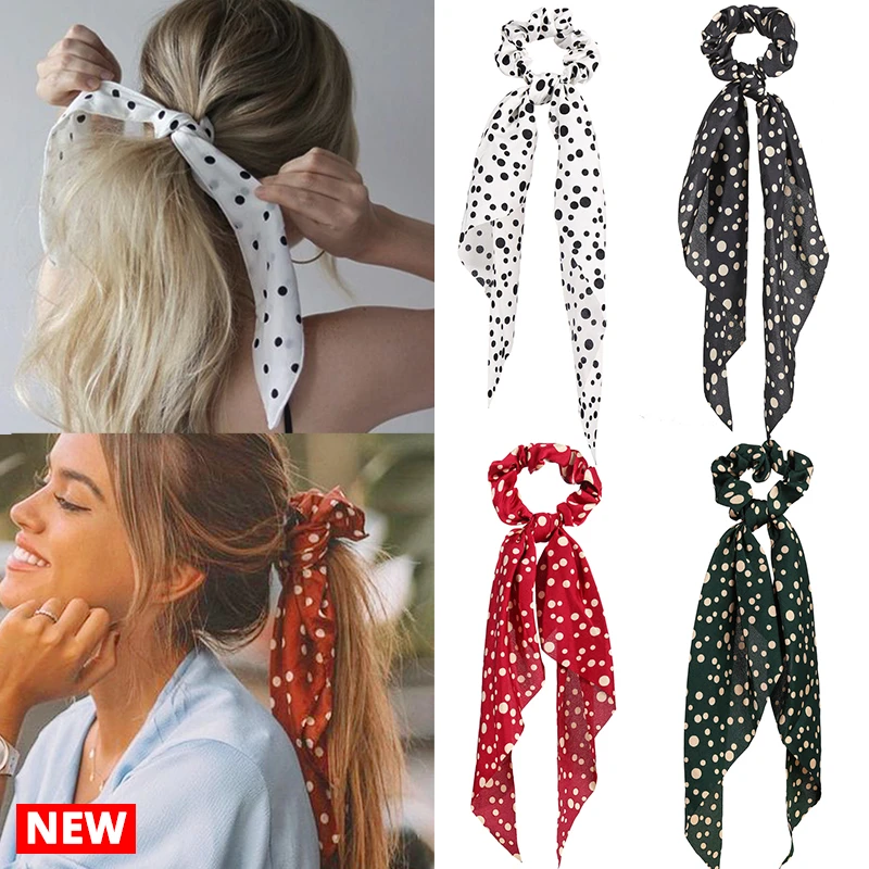 Cintas elásticas para el pelo para mujer, cintas para el pelo largas en 4 en blanco, negro rojo, accesorios para el cabello|Accesorios para el pelo de mujer| - AliExpress