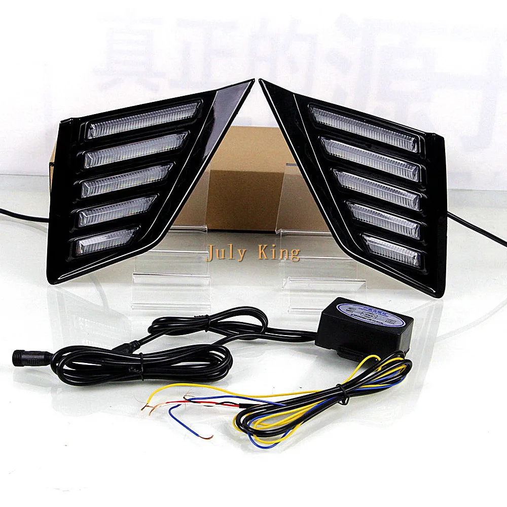 

July King LED Daytime Running Lights case for Buick Regal GS Opel Insignia GSI 2018+, 6000K DRL + Yellow Turn Signals