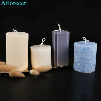

DIY Handmade Candle Craft Mold Conjoined Flat Head Cylinder Plastic Mold Scented Candle Mold Home Festival Decoration Gift