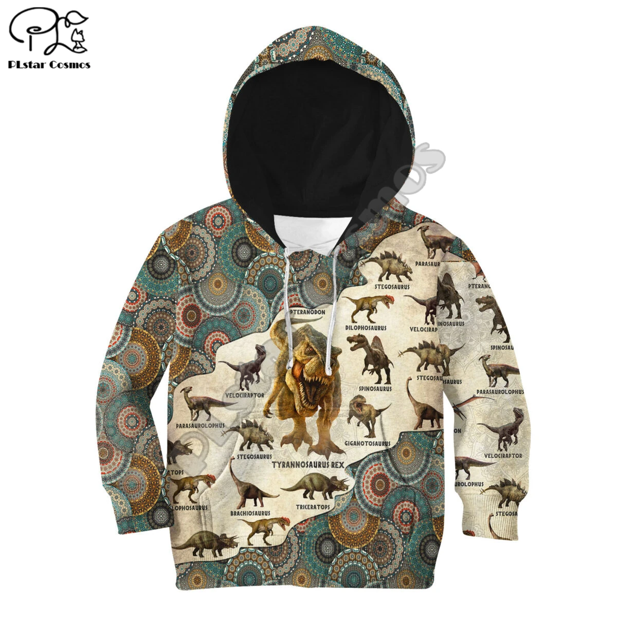 family shirts Animal Dinosaur 3d Hoodies Children zipper coat Long Sleeve Pullover Cartoon Sweatshirt set suit Hooded/pants