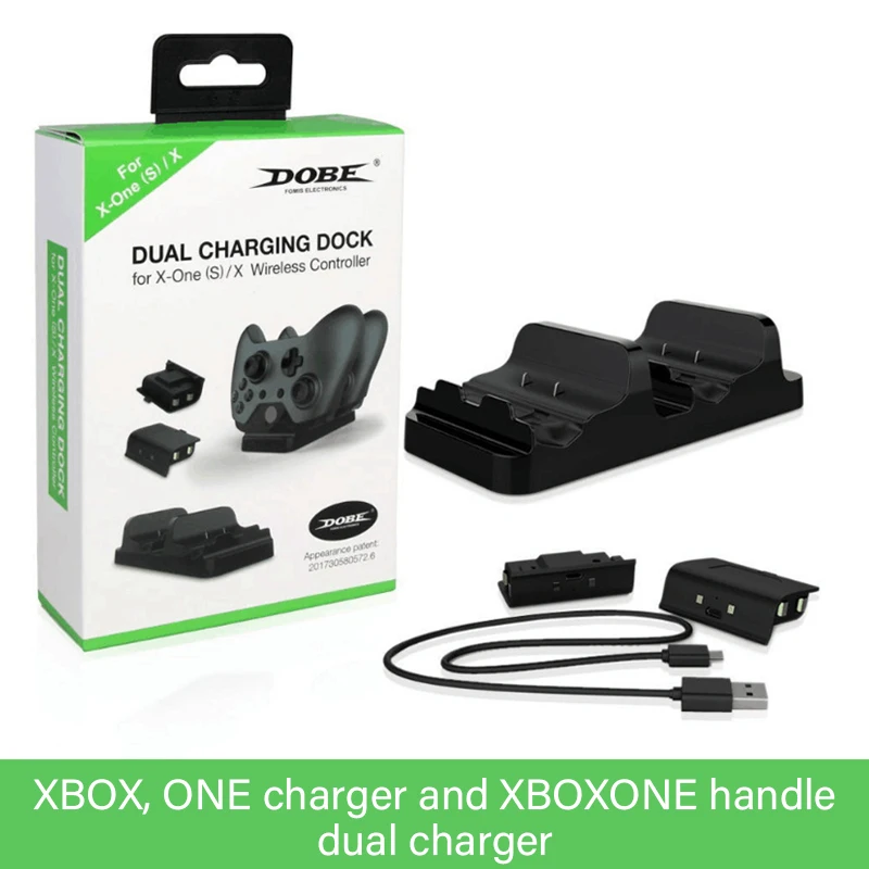 

Fast Charger For XBOX ONE Controller Dual Charging Dock Charger + 2pcs Rechargeable XBOX ONE Controller Battery Stander For XBOX