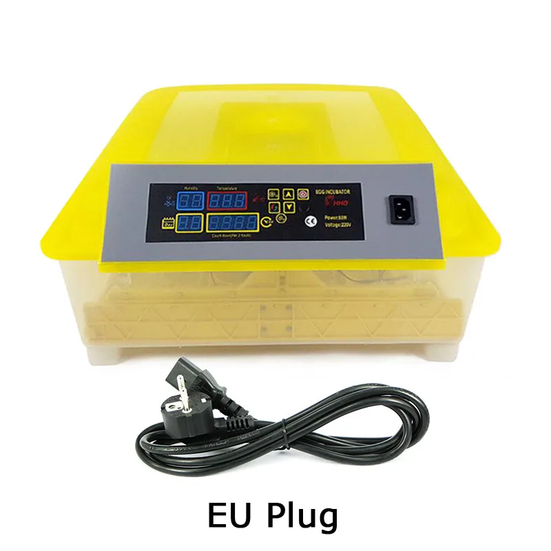 With EU Plug Цифровой Брудер дешевый полностью автоматический куриный утиный термостат для яичного инкубатора для инкубации 48 перепелиных птичьих яиц - Цвет: With EU Plug