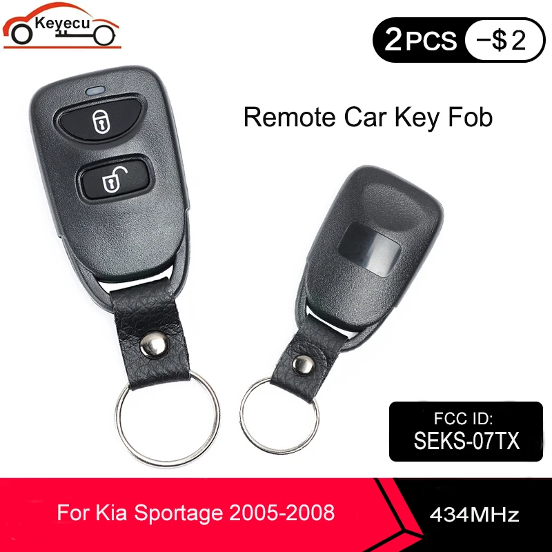 KEYECU 434 МГц FCC ID: SEKS 07TX Smart Keyless вход 2 кнопки дистанционный ключ брелок от машины для