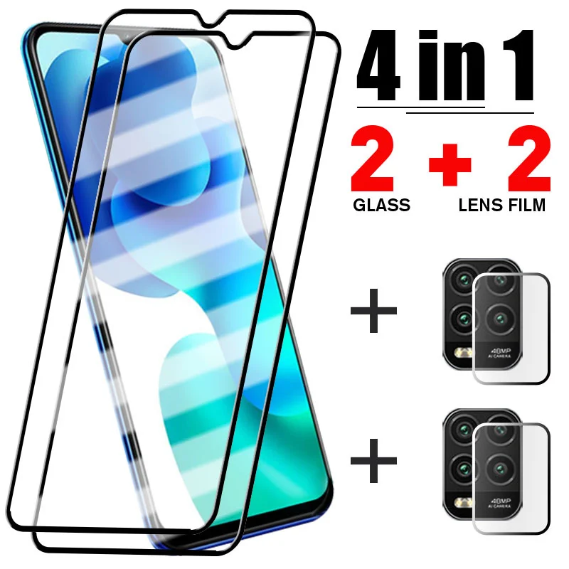 Vetro Di Protezione Dello Schermo 4 In1Per Xiaomi Mi 11 11I 10 9 8 Lite Vetro Protettivo Dell'Obiettivo Per Xiaomi Mi 10T 9T Pro 10T A3 A2 A1 Lite