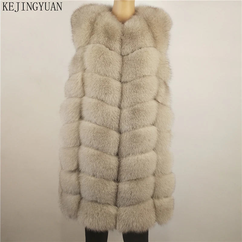 

KEJINYUAN real Fur Fox Vest natural raccoon Waistcoat silver fox jacket height woman winter warm Natural sleeveless