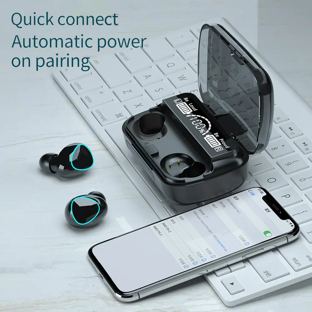 TWS Bluetooth 5 0 Earphones TWS Fingerprint Touch Headset HiFI 9D Stereo In ear Earbuds Wireless Headphones For Sport