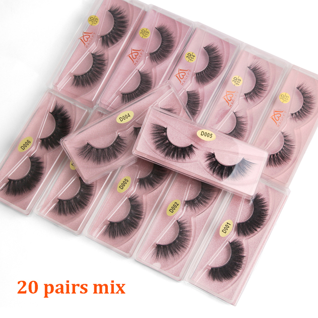 10/20/30/50/80/100 Pairs 3D Mink Lashes Hand Made False Eyelashes Natural Long Eyelash Makeup Eyelash Extension Wholesale