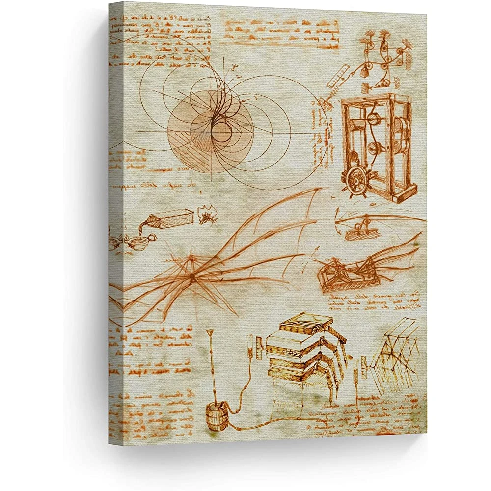 Smile Art Design Drawings of Leonardo Da Vinci Canvas Wall Art Canvas Print  Famous Art Painting Reproduction Fine Art|Painting & Calligraphy| -  AliExpress