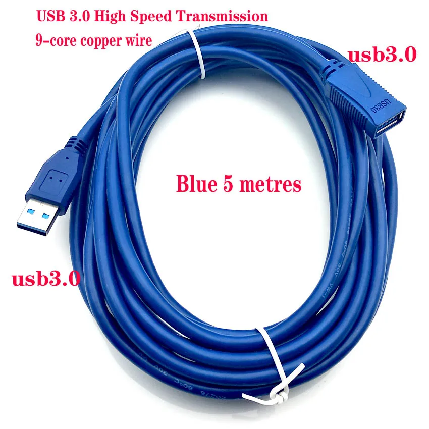 5m USB кабель-удлинитель, шнур, Супер Скоростной USB 3,0, кабель для синхронизации данных, USB Кабельный удлинитель, 1 м, 2 м, 3 м, компьютерный кабель - Цвет: 5m