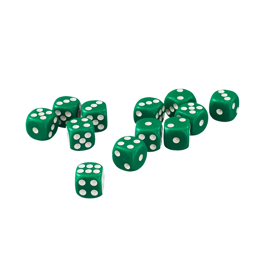 Hot Sale 50 x 12mm Opaque 6 Sided Spot Dice Games D6 RPG Gambling Dice Party Board Games Supplies Accessories 