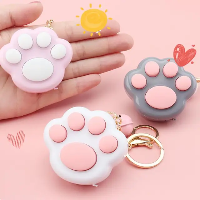 Mini Fidget Toy Lovely Portable Funny Cat Paw Push Fidget Game Keychain for Children 5
