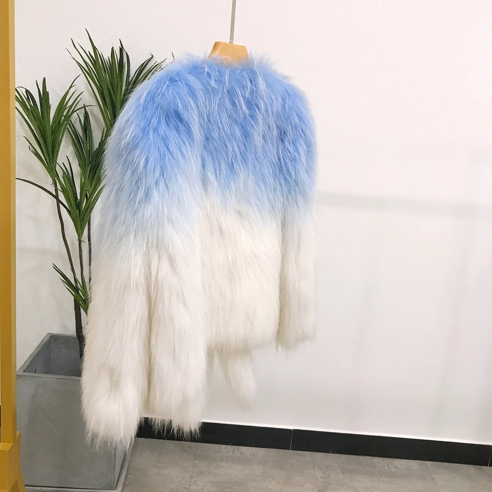 Лучшие продажи SJ1039 зимние Taobao Модные ручной вязки женские белые куртки из меха енота