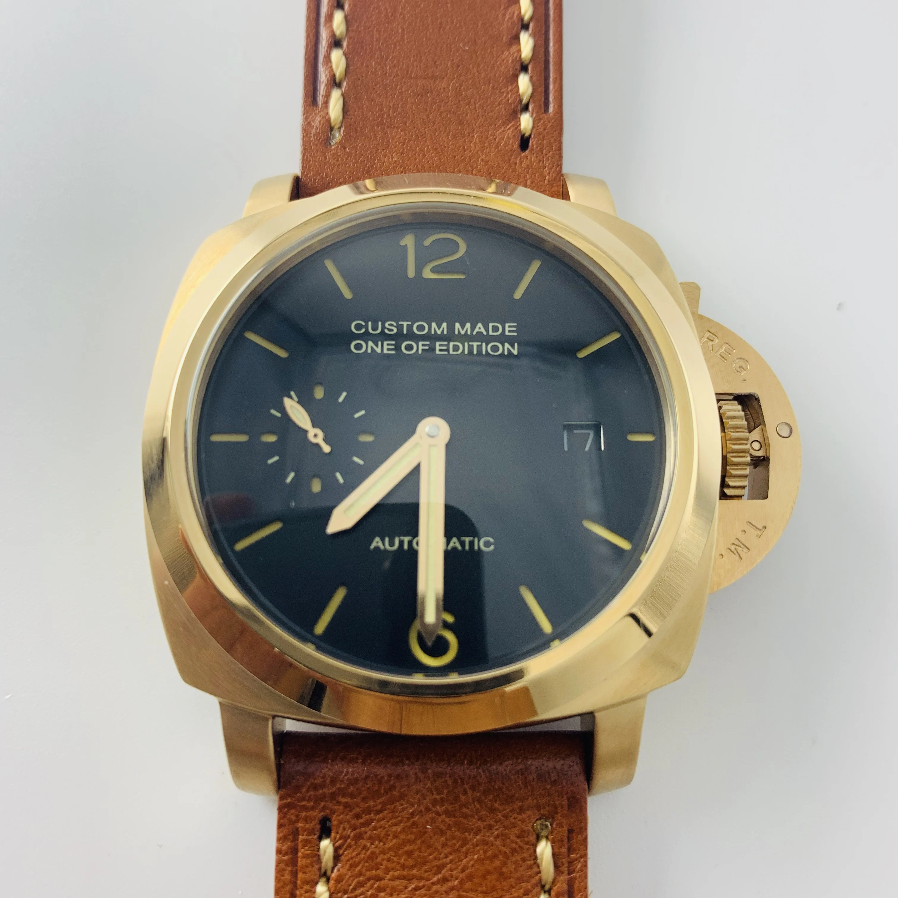 

Watch Men 42mm sea gull Automatic Mechanical Wrist Casual Fashion Leather Strap Luminous Waterproof Watch Clock