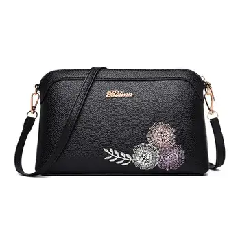 

Woman Casual Shoulder Bag Black Small Women Zipper Messenger Bag PU Leather Crossbody Bag Female Handbag Purses