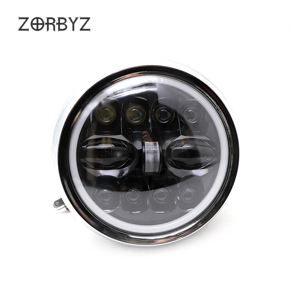 ZORBYZ аксессуары для мотоциклов " светодиодный головной светильник с янтарным/белым ангельским глазом светильник для Kawasaki Honda на заказ