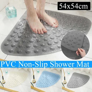 

Newest Corner Bath Quadrant Sector Rubber Antibacterial Mat Shower Mat Non Slip Pad For Home Bathroom 54x54 cm