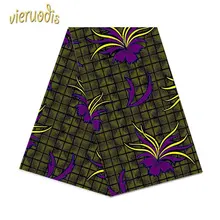 6 ярдов Африканский Воск Принты Ткань Голландский хлопчатобумажная ткань Дашики настоящий цветочный батик для платья A000548