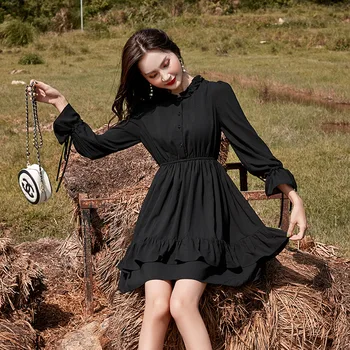 

Nadafair Vintage Floral Maxi Dress Summer Long A-Line Gray Split Lantern Long Sleeve Spring Elegant