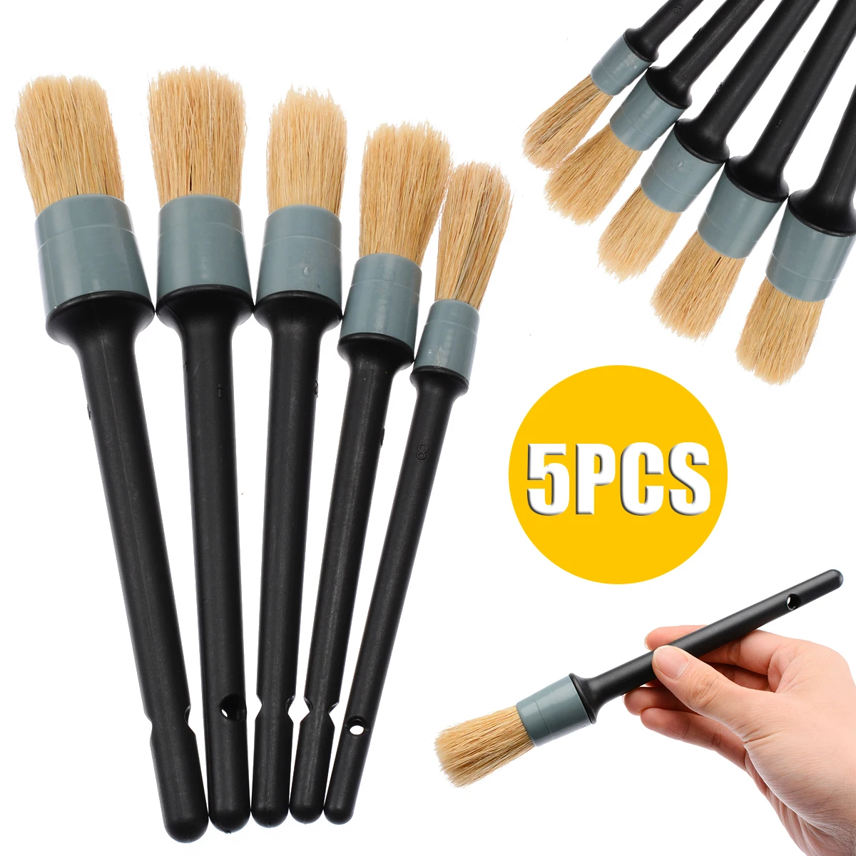 

5pcs/set Durable Clean Brushes 19cm-24cm Soft Car Detailing Brushes for Dash Trim Engine Wheel Cleaning
