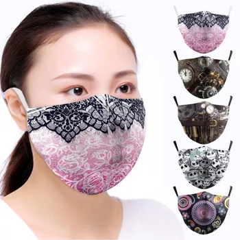 

In Stock Unisex Seamless Digital Print Anti Flu Mouth Mask 3D Fashion Black Color, Reusable Washable Dust Proof Soft Face Mask