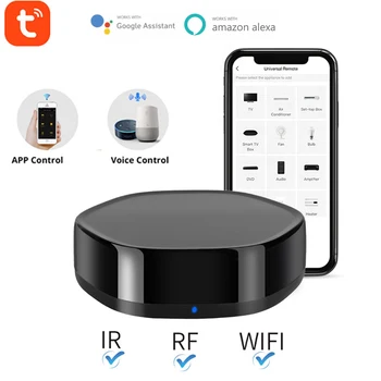 

Wifi RF IR Remote Control Smart Home Blaster Infrared Wireless Smart Remote Control Via Tuya APP Work With Alexa Google Home
