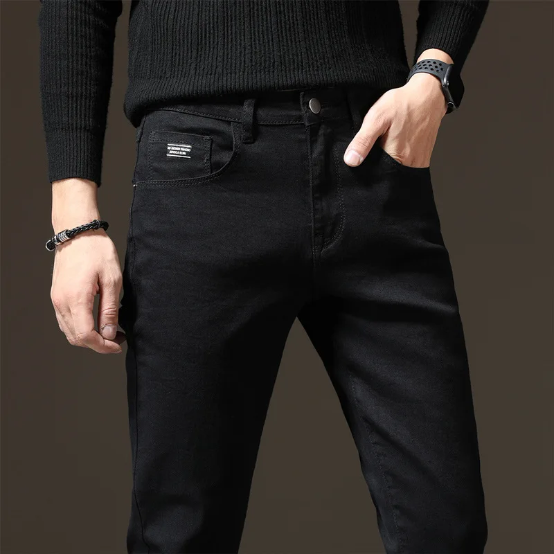 

New Style Recommend Jeans Men's Popular Brand Slim Fit Pants Elasticity Korean-style Trend Men Versatile Business