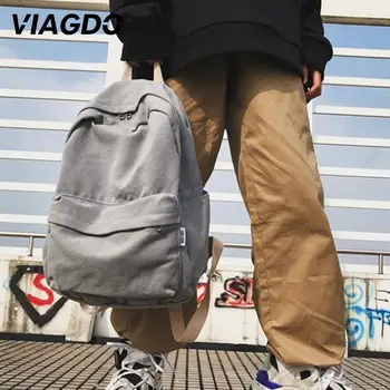 

School Backpack Shoulder Bags Large Capacity Female Canvas Schoolbag Outdoor Sports Soft Fabric Women Hiking for Teenage Girls