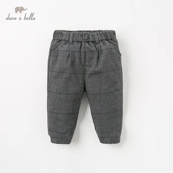 

DB11444 dave bella winter baby boys plaid pants children full length kids padding pants infant toddler trousers