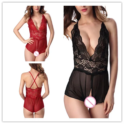 Women Sexy Sleepwear Open Bra Open Crotch Underwear Porn Babydoll Dress Costume Apparel Erotic Lingerie Red/Black