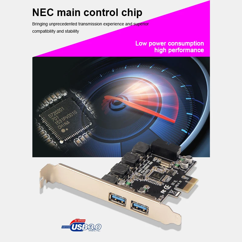 PCI-E к двойным USB3.0 портам Плата расширения PCI Express адаптер D720201 главный чип управления с 19 PIN для настольного ПК