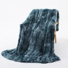 

1pcs Tie Dyed Plush Soft Fluffy Travel Chunky Blanket Kids For Winter Double Layer Gift Sofa Rainbow Blanket Lounge Chair Towel